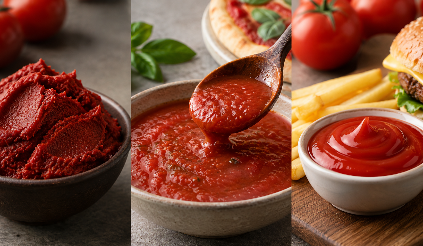Quali sono le differenze principali tra concentrato di pomodoro, salsa di pomodoro e ketchup?