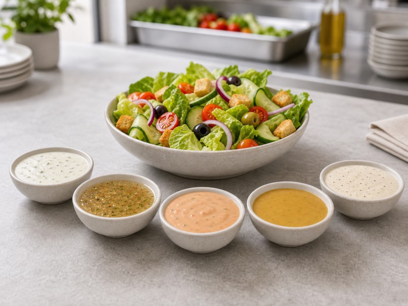 Condimento per insalata dai gusti assortiti