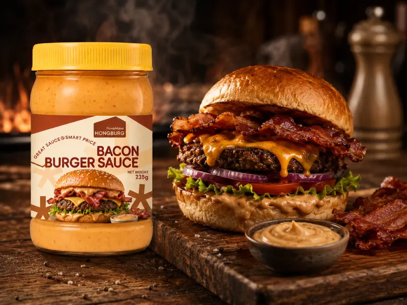 Salsa per hamburger con bacon ricco e affumicato