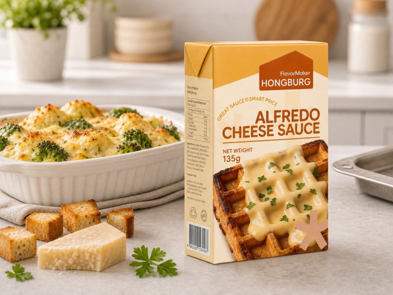 Salsa densa al formaggio Alfredo per cucinare e cuocere al forno