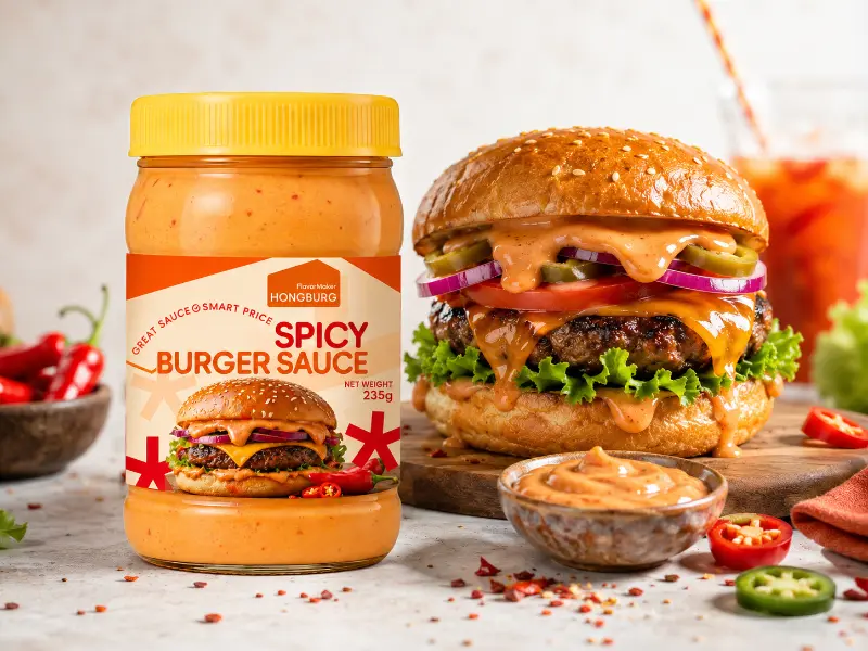 Salsa per hamburger piccante densa e saporita