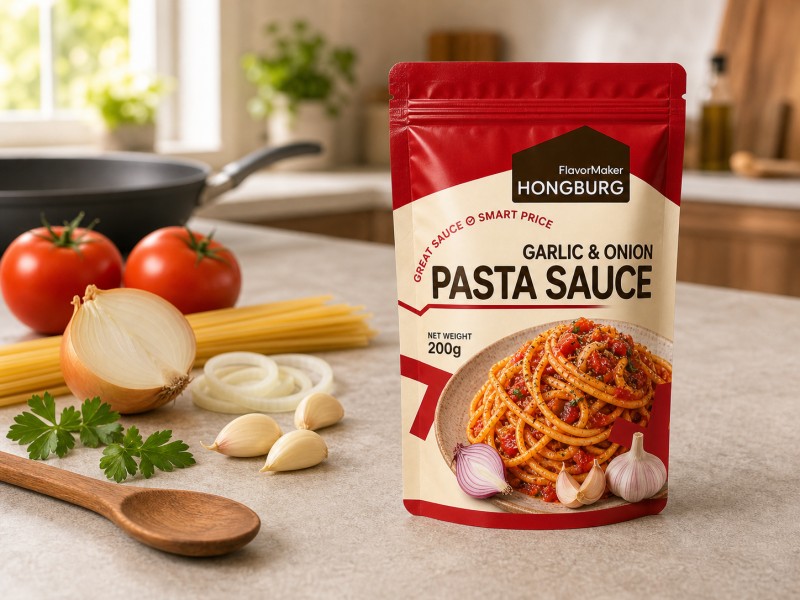 Salsa densa per pasta con aglio e cipolla per la cucina di tutti i giorni